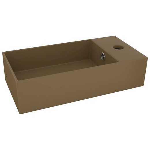 Badezimmer-Waschbecken mit berlauf Keramik Matt Creme
