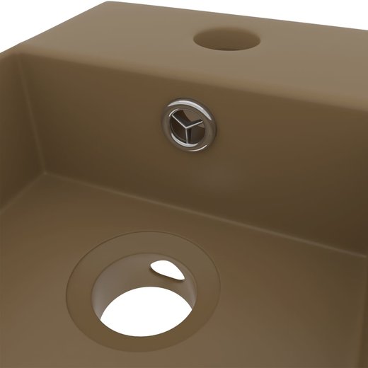 Badezimmer-Waschbecken mit berlauf Keramik Matt Creme