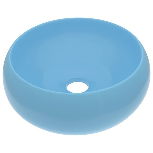 Luxurises Waschbecken Rund Matt Hellblau 40x15 cm Keramik