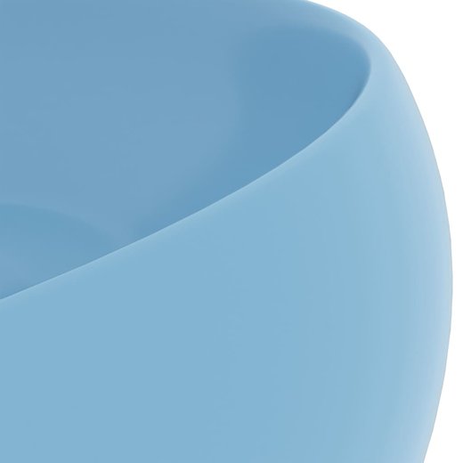 Luxurises Waschbecken Rund Matt Hellblau 40x15 cm Keramik
