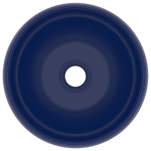 Luxurises Waschbecken Rund Matt Dunkelblau 40x15 cm Keramik