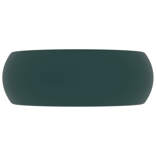 Luxurises Waschbecken Rund Matt Dunkelgrn 40x15 cm Keramik