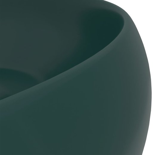 Luxurises Waschbecken Rund Matt Dunkelgrn 40x15 cm Keramik