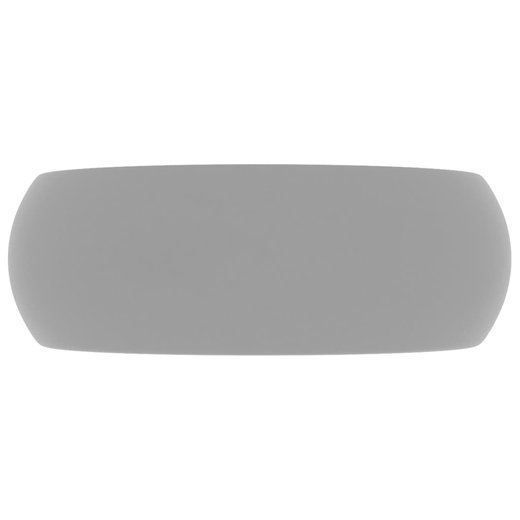 Luxurises Waschbecken Rund Matt Hellgrau 40x15 cm Keramik