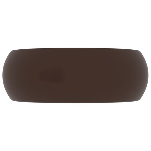 Luxurises Waschbecken Rund Matt Dunkelbraun 40x15 cm Keramik