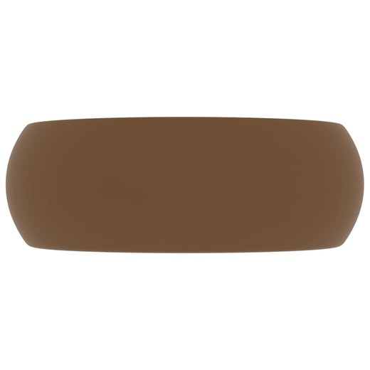 Luxurises Waschbecken Rund Matt Creme 40x15 cm Keramik