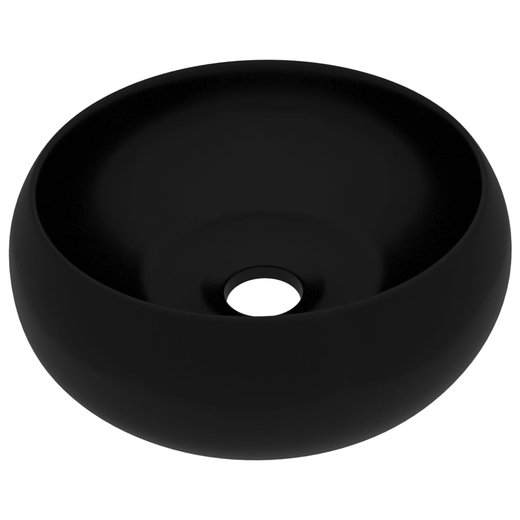 Luxurises Waschbecken Rund Matt Schwarz 40x15 cm Keramik