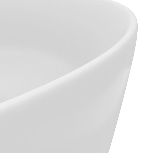 Luxurises Waschbecken Rund Matt Wei 40x15 cm Keramik