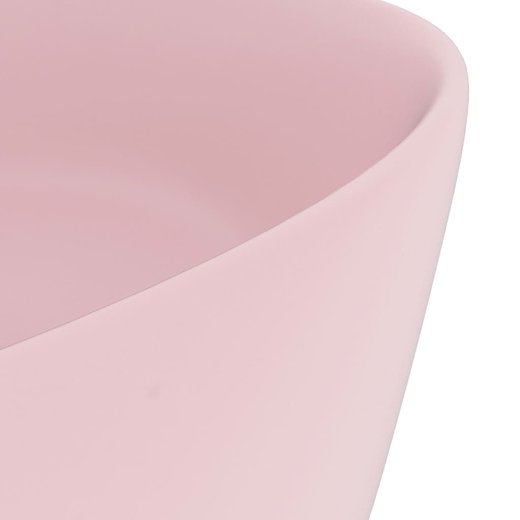 Luxurises Waschbecken Rund Matt Rosa 40x15 cm Keramik