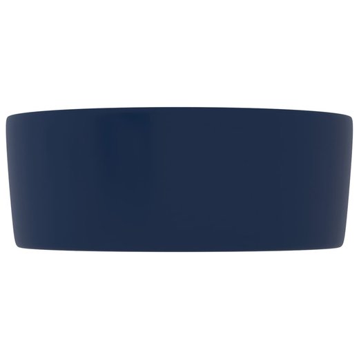 Luxurises Waschbecken Rund Matt Dunkelblau 40x15 cm Keramik