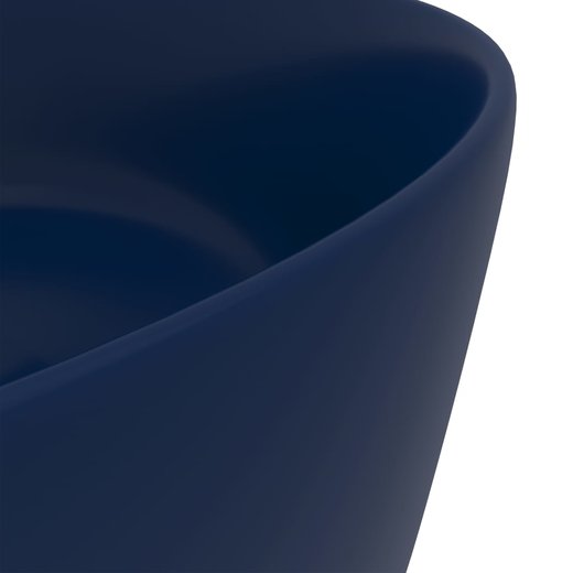 Luxurises Waschbecken Rund Matt Dunkelblau 40x15 cm Keramik