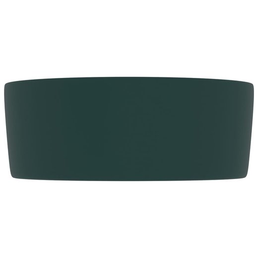 Luxurises Waschbecken Rund Matt Dunkelgrn 40x15 cm Keramik