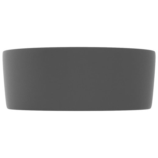 Luxurises Waschbecken Rund Matt Dunkelgrau 40x15 cm Keramik