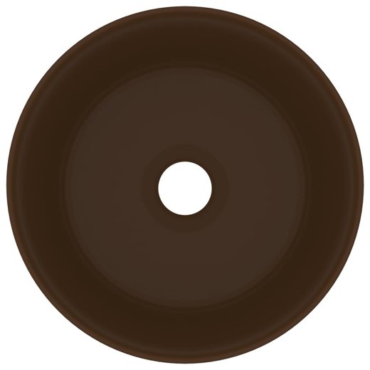 Luxurises Waschbecken Rund Matt Dunkelbraun 40x15 cm Keramik