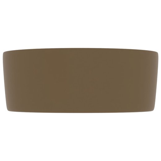 Luxurises Waschbecken Rund Matt Creme 40x15 cm Keramik