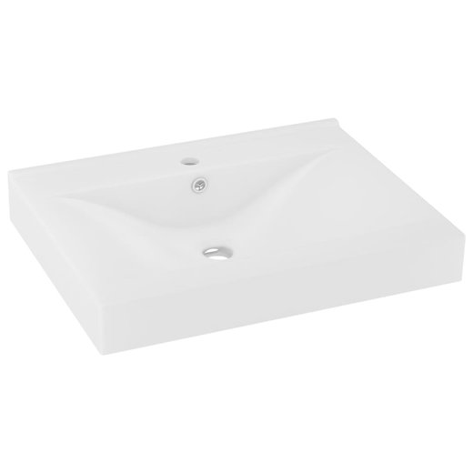Luxus-Waschbecken mit Hahnloch Matt-Wei 60x46 cm Keramik