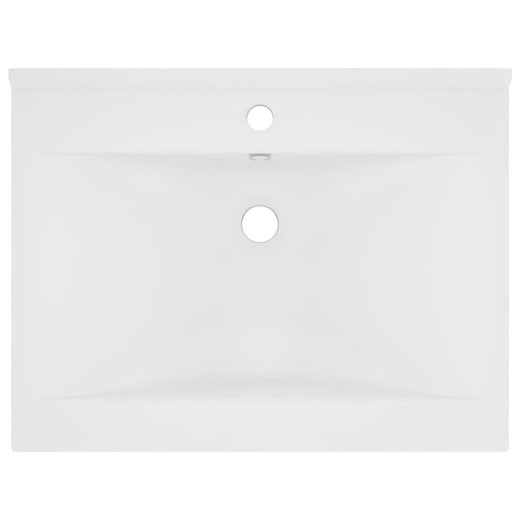 Luxus-Waschbecken mit Hahnloch Matt-Wei 60x46 cm Keramik