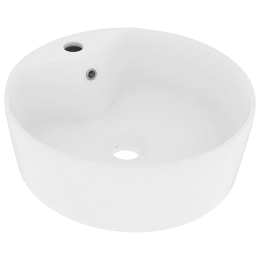 Luxus-Waschbecken mit berlauf Matt-Wei 36x13 cm Keramik