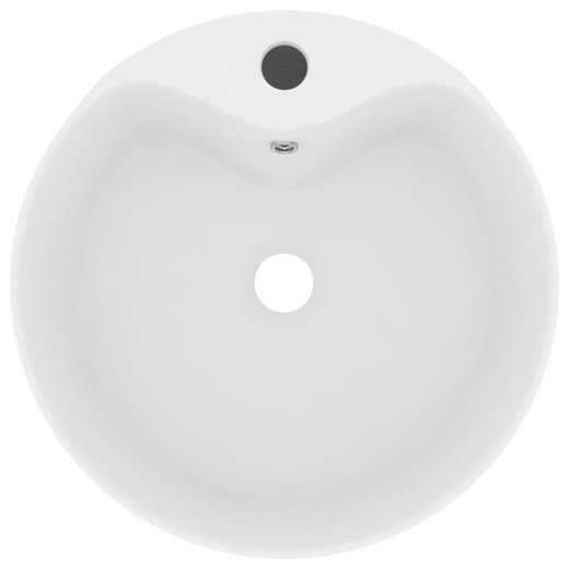 Luxus-Waschbecken mit berlauf Matt-Wei 36x13 cm Keramik