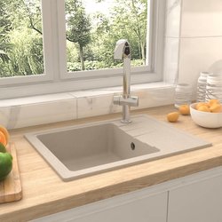 Kchensple mit berlauf Oval Beige Granit