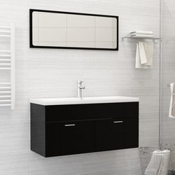 Einbauwaschbecken mit Wasserhahn 101x39x18 cm Keramik Wei