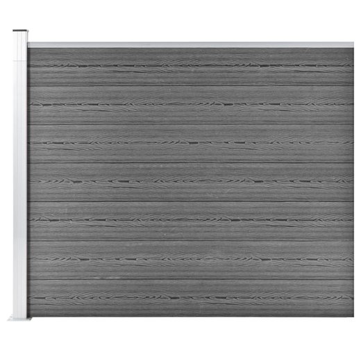 Zaunelement WPC 175x146 cm Grau