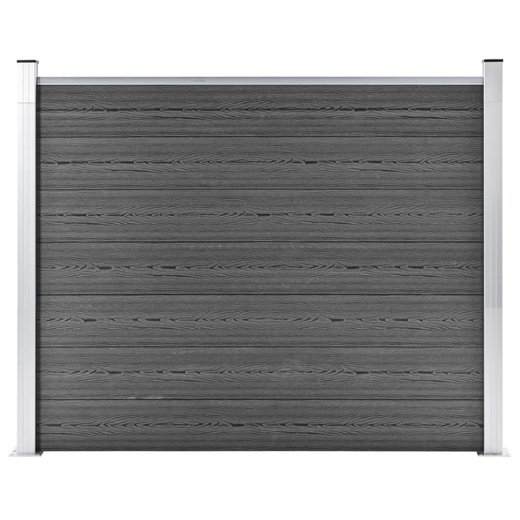 Zaunelement WPC 180x146 cm Schwarz