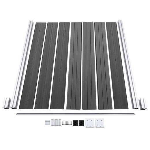 Zaunelement WPC 180x146 cm Schwarz