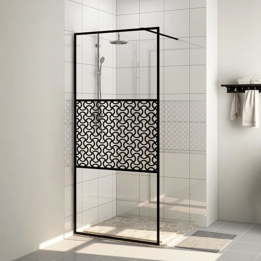 Duschwand fr Begehbare Dusche mit Klarem ESG Glas 115x195 cm