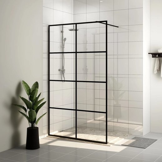 Duschwand fr Begehbare Dusche mit Klarem ESG Glas 90x195 cm