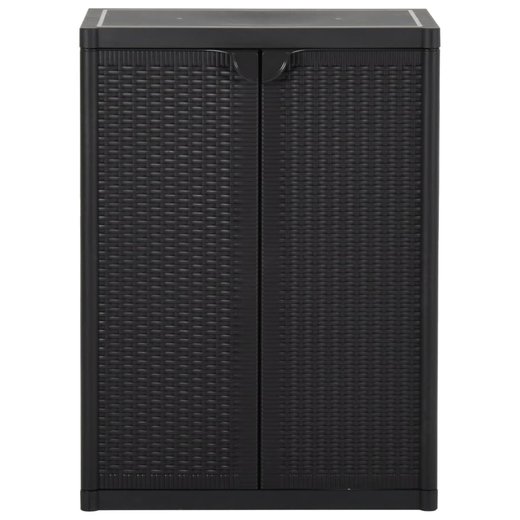 Gartenschrank Schwarz 65x45x88 cm PP Rattan