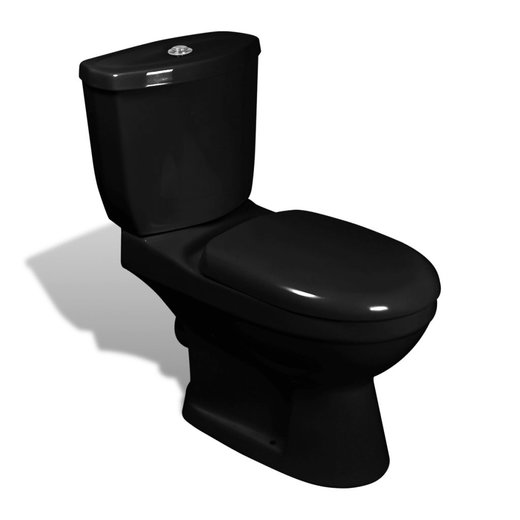 Toilette mit Splkasten Schwarz