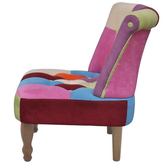 Franzsischer Sessel 2 Stk. Patchwork-Design Stoff