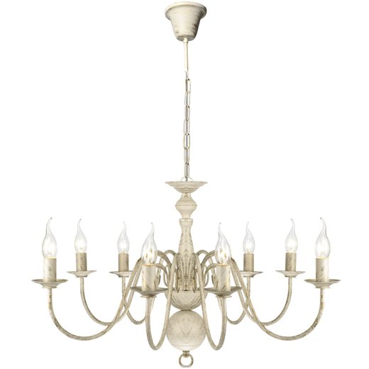 Metall-Kronleuchter Wei Antik 8 x E14 Glhbirnen