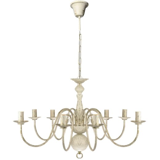 Metall-Kronleuchter Wei Antik 8 x E14 Glhbirnen