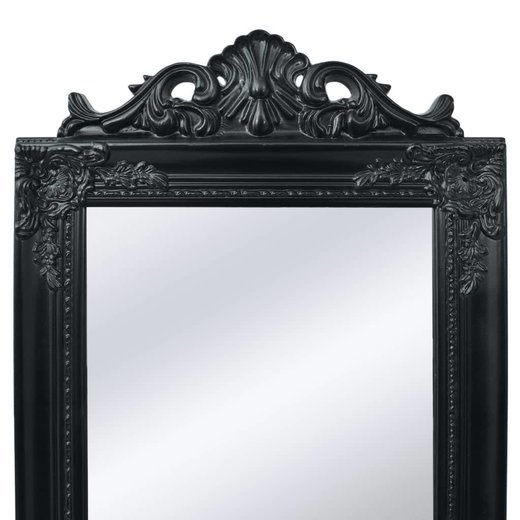Standspiegel im Barock-Stil 160x40 cm Schwarz