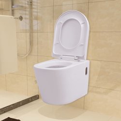 Wandmontierte Toilette Keramik Wei