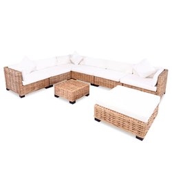 Sofagarnitur 27-tlg. Natrliches Rattan