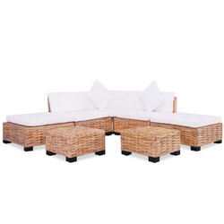 Sofagarnitur 18-tlg. Natrliches Rattan
