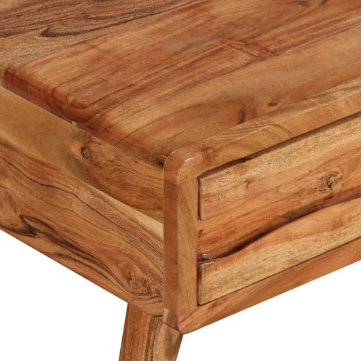 Couchtisch Massivholz mit Schublade Geschnitzt 100 x 50 x 40 cm