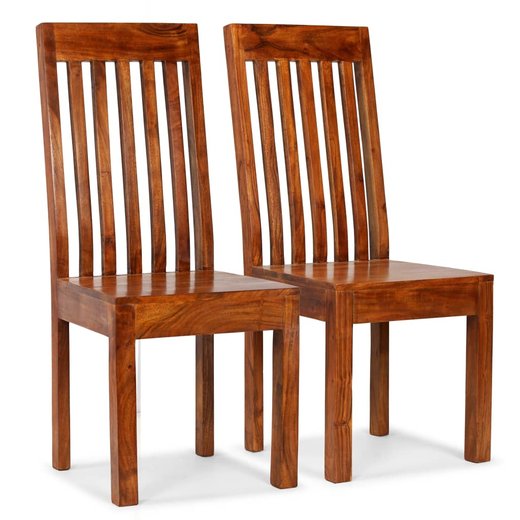 Esszimmersthle 2 Stk. Massivholz mit Palisander-Finish Modern