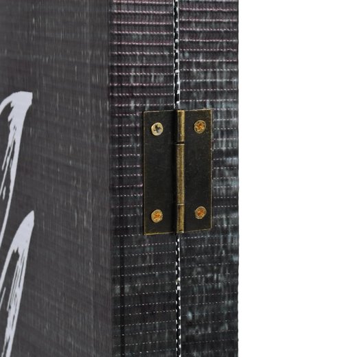 Raumteiler klappbar 228 x 170 cm Federn Schwarz-Wei