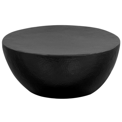 Couchtisch aus Gehmmertem Aluminium 70 x 30 cm Schwarz