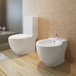 Stand-WC & Bidet Set Wei Keramik