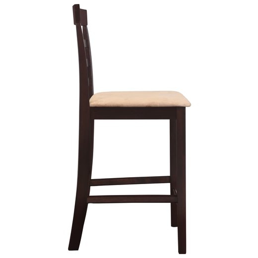 Hlzerner Stehtisch und 4 Barhocker braun