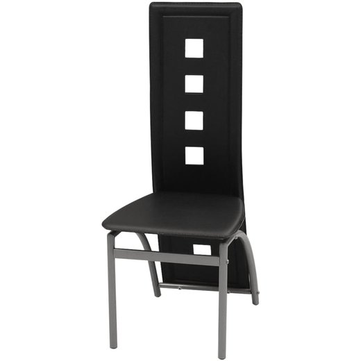 Esszimmersthle 6 Stk. Kunstleder Schwarz