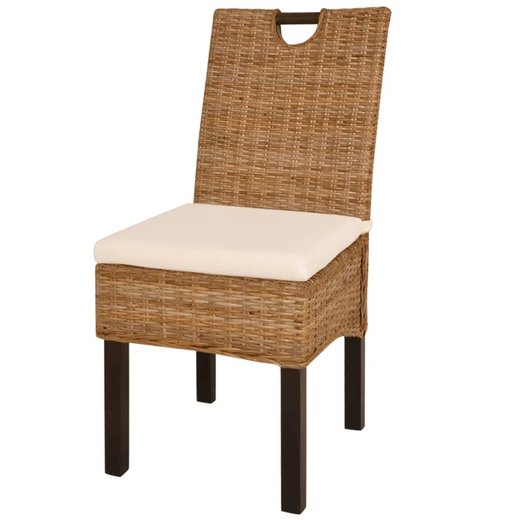 Esszimmersthle 4 Stk. Kubu-Rattan Mangoholz