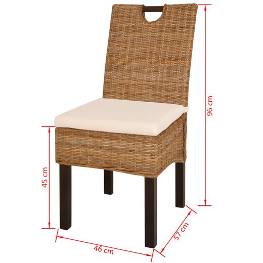 Esszimmersthle 4 Stk. Kubu-Rattan Mangoholz