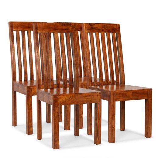 Esszimmersthle 4 Stk. Massivholz mit Palisander-Finish