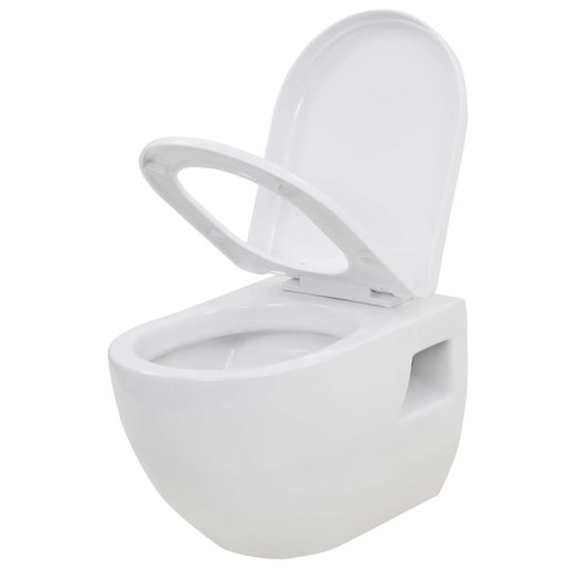 Hnge-Toilette mit Einbau-Splkasten Keramik Wei